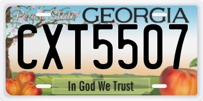 GA license plate CXT5507