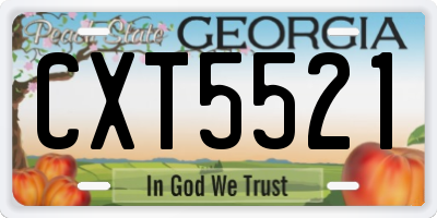 GA license plate CXT5521