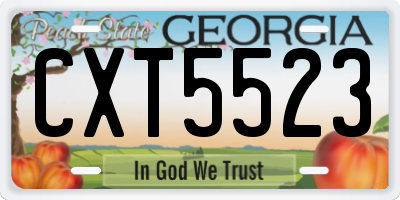 GA license plate CXT5523