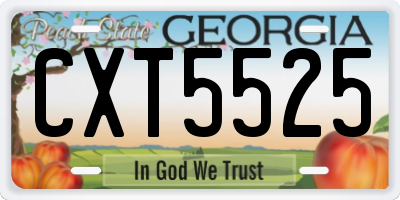 GA license plate CXT5525
