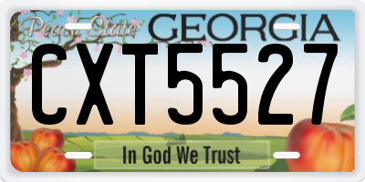 GA license plate CXT5527