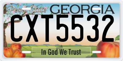 GA license plate CXT5532