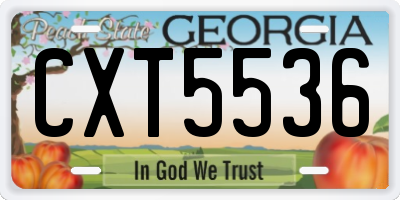 GA license plate CXT5536
