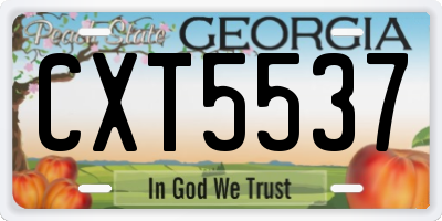GA license plate CXT5537