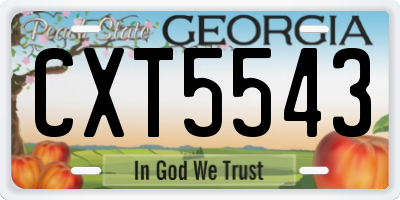 GA license plate CXT5543