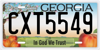 GA license plate CXT5549