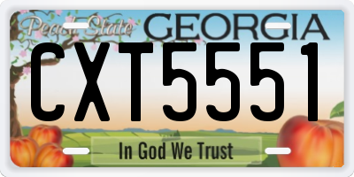 GA license plate CXT5551
