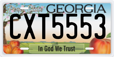 GA license plate CXT5553