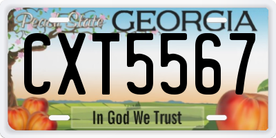 GA license plate CXT5567