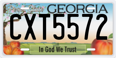 GA license plate CXT5572