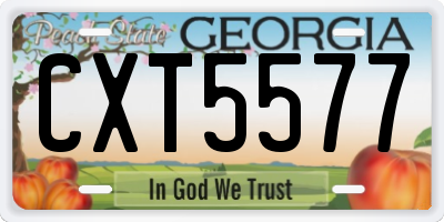 GA license plate CXT5577