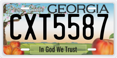 GA license plate CXT5587
