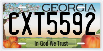 GA license plate CXT5592
