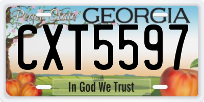 GA license plate CXT5597