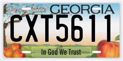 GA license plate CXT5611