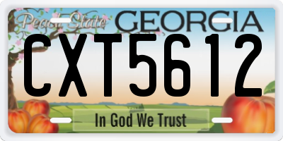 GA license plate CXT5612