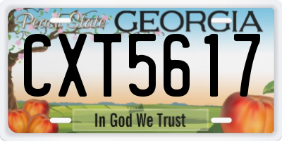 GA license plate CXT5617