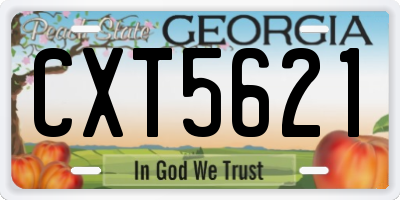 GA license plate CXT5621