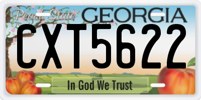 GA license plate CXT5622