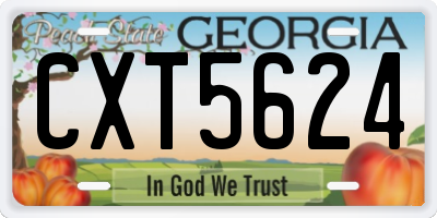 GA license plate CXT5624