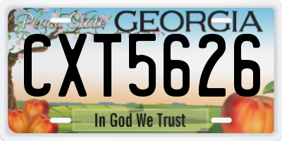 GA license plate CXT5626