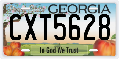 GA license plate CXT5628