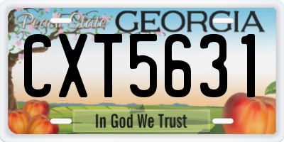 GA license plate CXT5631