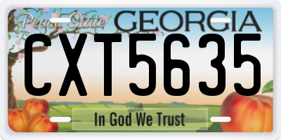 GA license plate CXT5635