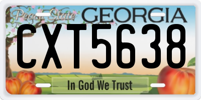 GA license plate CXT5638