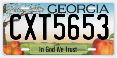 GA license plate CXT5653