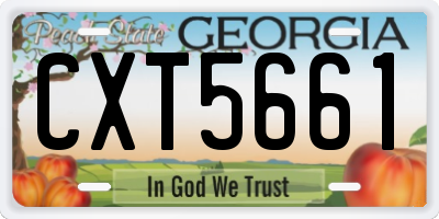 GA license plate CXT5661