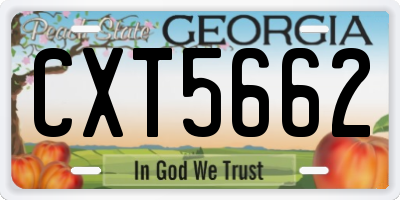 GA license plate CXT5662