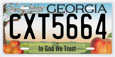 GA license plate CXT5664