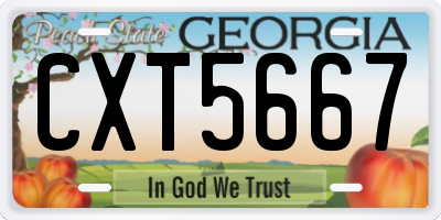 GA license plate CXT5667