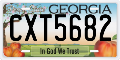 GA license plate CXT5682