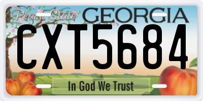 GA license plate CXT5684