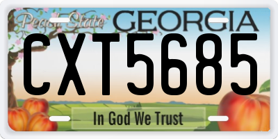 GA license plate CXT5685