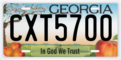 GA license plate CXT5700