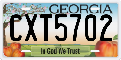 GA license plate CXT5702