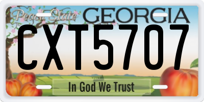 GA license plate CXT5707