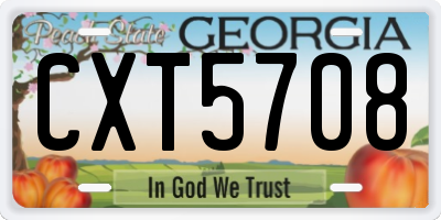 GA license plate CXT5708
