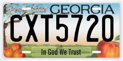 GA license plate CXT5720