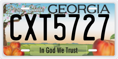GA license plate CXT5727