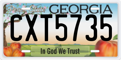 GA license plate CXT5735