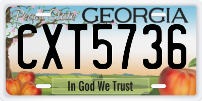 GA license plate CXT5736