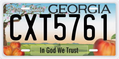 GA license plate CXT5761