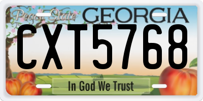 GA license plate CXT5768