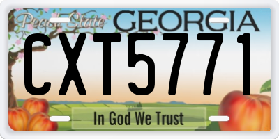GA license plate CXT5771