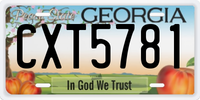 GA license plate CXT5781