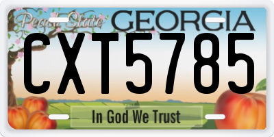 GA license plate CXT5785